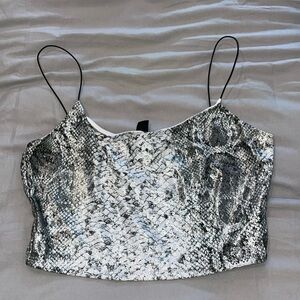 Windsor Silver Snake Cropped Tank